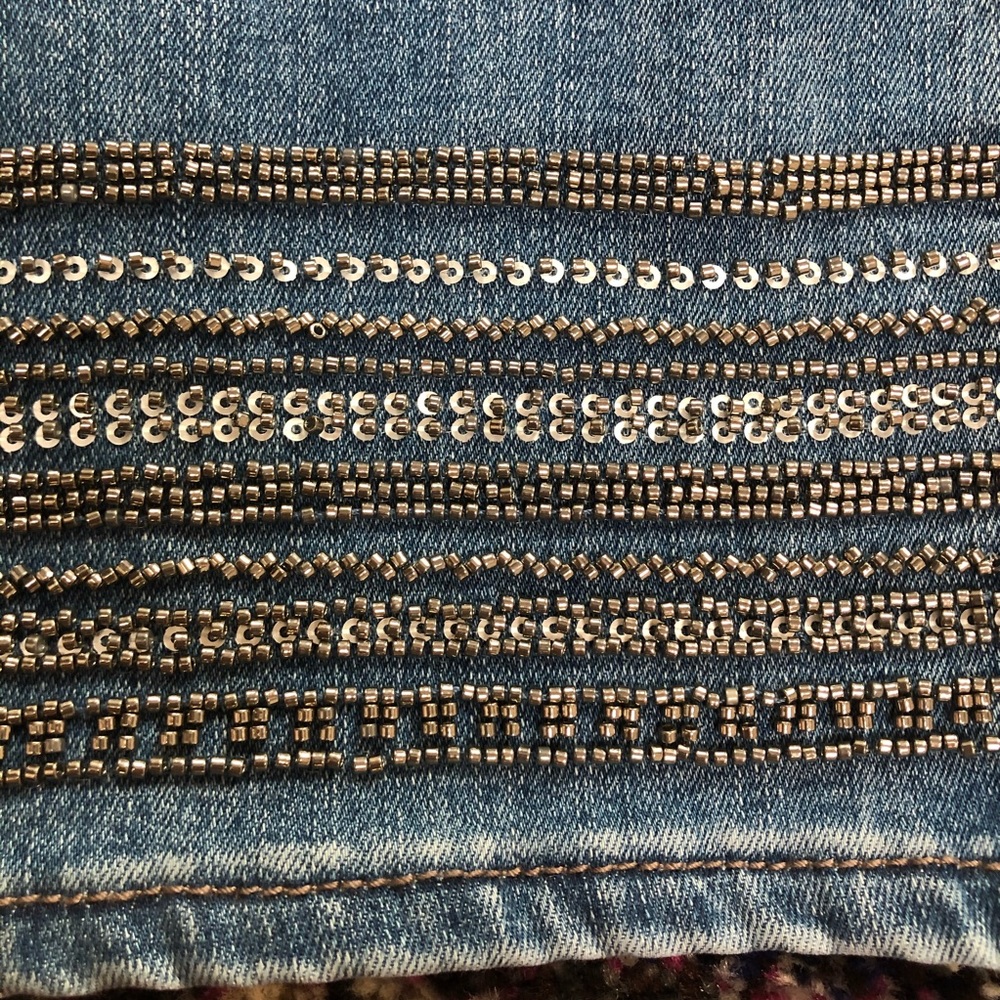 White House Black Market Embellished Cropped Jeans